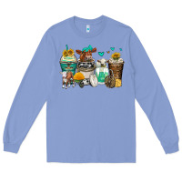 Colony Blue cows coffee cups Long Sleeve Tee - Zillion Design Studio