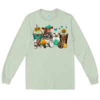 Matcha cows coffee cups Long Sleeve Tee - Zillion Design Studio