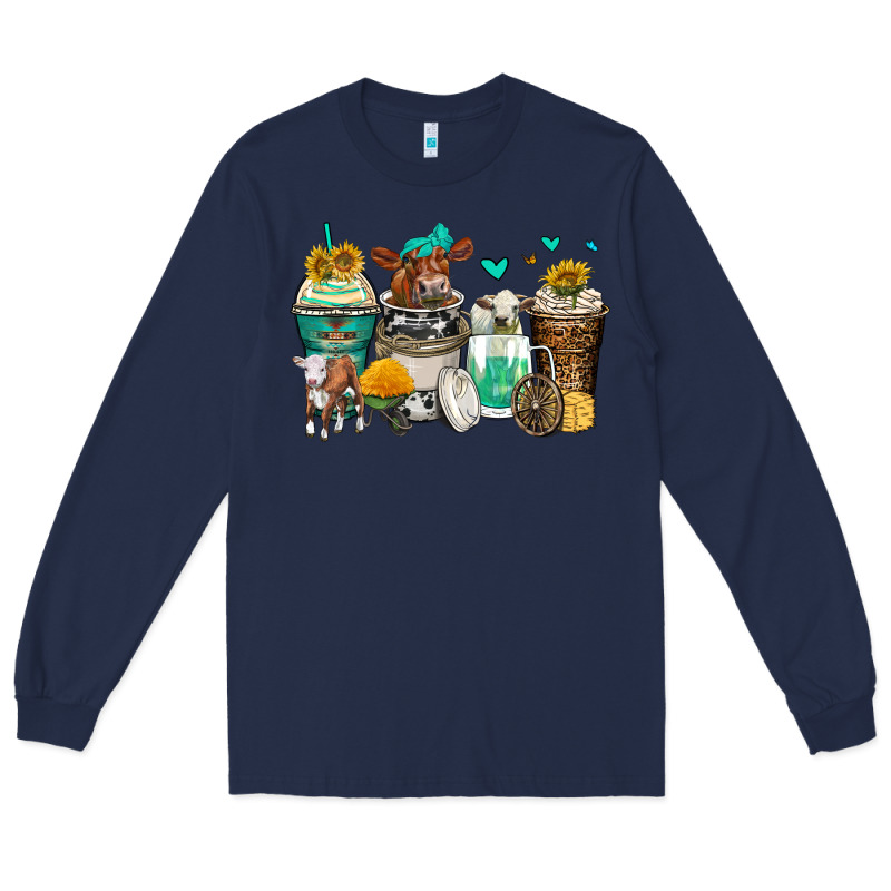 Cows Coffee Cups Long Sleeve Tee by Zillion Design Studio | Teevron
