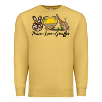 Antique Gold Peace Love Giraffes Premium Sweatshirt - LillyAllenDesigns
