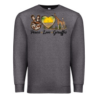 Charcoal Heather Peace Love Giraffes Premium Sweatshirt - LillyAllenDesigns