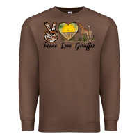 Chestnut Peace Love Giraffes Premium Sweatshirt - LillyAllenDesigns