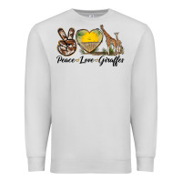 Dove Grey Peace Love Giraffes Premium Sweatshirt - LillyAllenDesigns