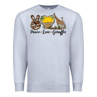 Heather Grey Peace Love Giraffes Premium Sweatshirt - LillyAllenDesigns