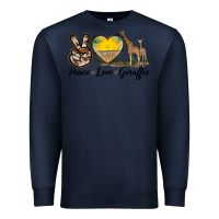 Navy Peace Love Giraffes Premium Sweatshirt - LillyAllenDesigns