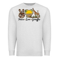 Oatmeal Heather Peace Love Giraffes Premium Sweatshirt - LillyAllenDesigns
