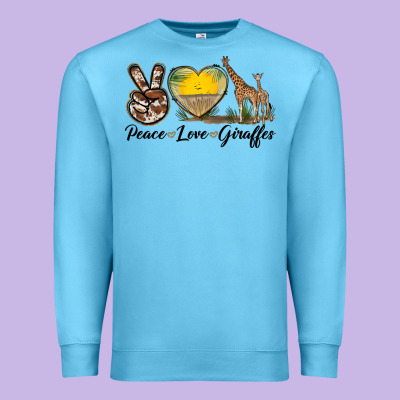 Peace Love Giraffes Premium Sweatshirt Designed By Lillyallendesigns