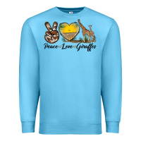 Ocean Blue Peace Love Giraffes Premium Sweatshirt - LillyAllenDesigns