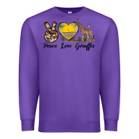 Purple Peace Love Giraffes Premium Sweatshirt - LillyAllenDesigns