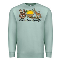 Seafoam Peace Love Giraffes Premium Sweatshirt - LillyAllenDesigns