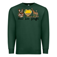 Sports Green Peace Love Giraffes Premium Sweatshirt - LillyAllenDesigns