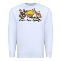 White Peace Love Giraffes Premium Sweatshirt - LillyAllenDesigns