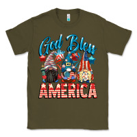 Army Green God blessed America gnomes 4th of July Classic Tee - CowGirlArtShop