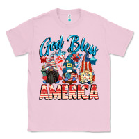 Bubblegum Pink God blessed America gnomes 4th of July Classic Tee - CowGirlArtShop