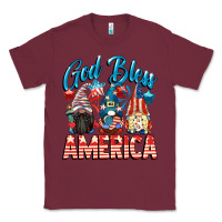 Burgundy God blessed America gnomes 4th of July Classic Tee - CowGirlArtShop