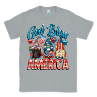 Heather Grey God blessed America gnomes 4th of July Classic Tee - CowGirlArtShop