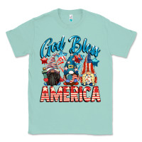 Seafoam God blessed America gnomes 4th of July Classic Tee - CowGirlArtShop