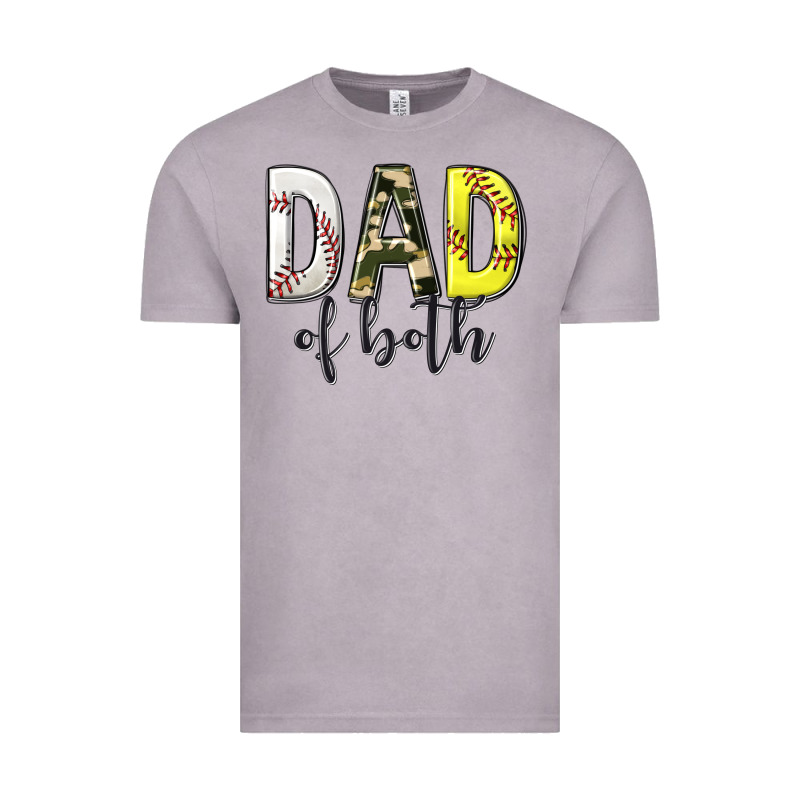 Dad Of Both With Softball And Baseball Vintage Tee by texasbilliewilder | Teevron