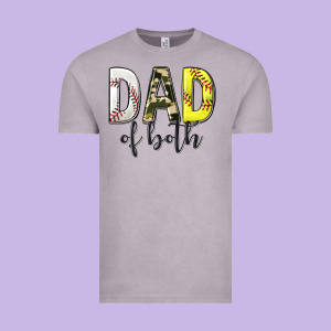 Dad Of Both With Softball And Baseball Vintage Tee Designed By Texasbilliewilder