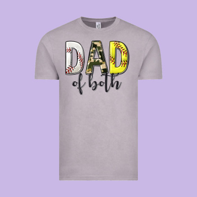 Vintage Tee dad of both with softball and baseball