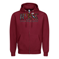 Burgundy nurse caring strong essential Zipper Hoodie - CowhideDigitalArt