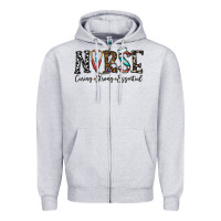 Heather Grey nurse caring strong essential Zipper Hoodie - CowhideDigitalArt