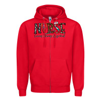 Red nurse caring strong essential Zipper Hoodie - CowhideDigitalArt