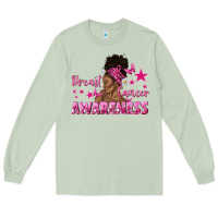 Matcha Breast Cancer Awareness with Afro Woman Long Sleeve Tee - texasbilliewilder