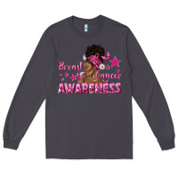 Smoke Breast Cancer Awareness with Afro Woman Long Sleeve Tee - texasbilliewilder