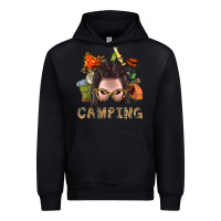 Black Camping Braid Hair Woman With Fire Bbs Urban Hoodie - BundleAndBundleShop