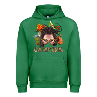 Emerald Camping Braid Hair Woman With Fire Bbs Urban Hoodie - BundleAndBundleShop