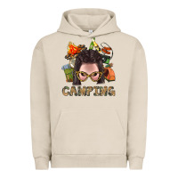 Pigment French Oak Camping Braid Hair Woman With Fire Bbs Urban Hoodie - BundleAndBundleShop