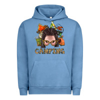 Pigment Pebble Blue Camping Braid Hair Woman With Fire Bbs Urban Hoodie - BundleAndBundleShop