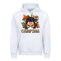 White Camping Braid Hair Woman With Fire Bbs Urban Hoodie - BundleAndBundleShop