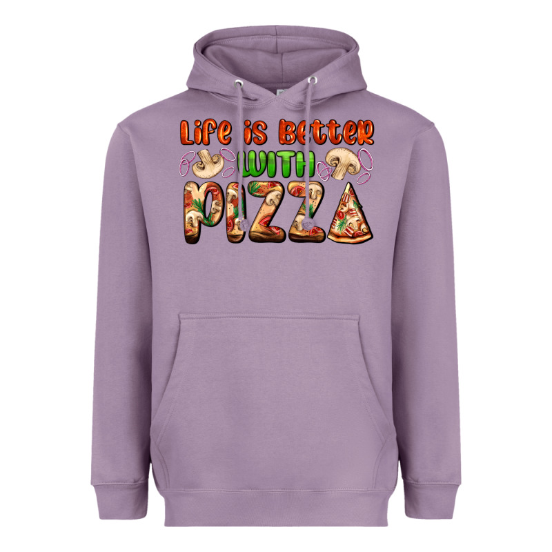 Life Is Better With Pizza Heavyweight Hoodie by AdoDesignShop | Teevron