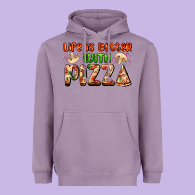 Life Is Better With Pizza Heavyweight Hoodie Designed By Adodesignshop