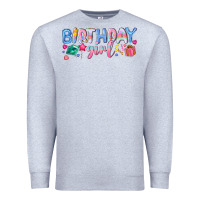 Heather Grey birthday girl Premium Sweatshirt - NancyCooperArtShop