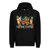 Black moody before coffee Premium Hoodie - MaliasSmallBusiness