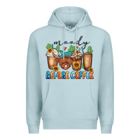 Blue Mist moody before coffee Premium Hoodie - MaliasSmallBusiness