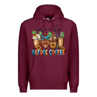 Burgundy moody before coffee Premium Hoodie - MaliasSmallBusiness
