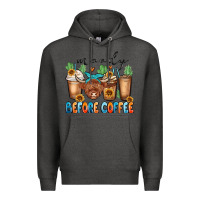 Charcoal Heather moody before coffee Premium Hoodie - MaliasSmallBusiness