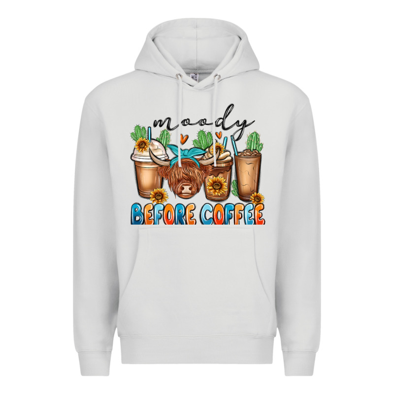 Moody Before Coffee Premium Hoodie by MaliasSmallBusiness | Teevron