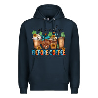 Navy moody before coffee Premium Hoodie - MaliasSmallBusiness