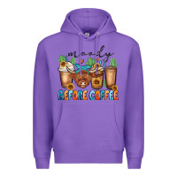 Purple moody before coffee Premium Hoodie - MaliasSmallBusiness