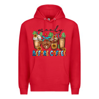 Red moody before coffee Premium Hoodie - MaliasSmallBusiness