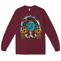 Burgundy western rainbow  be kind Long Sleeve Tee - RanaPortraitStore