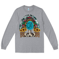 Heather Grey western rainbow  be kind Long Sleeve Tee - RanaPortraitStore