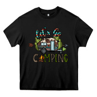Black let's go camping Heavy Core Tee - CowhideDigitalArt