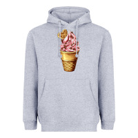 Heather Grey ice cream fast food Heavyweight Hoodie - AdoDesignShop