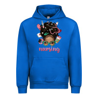 Cobalt Afro Messy Bun Nursing Bbs Urban Hoodie - BundleAndBundleShop